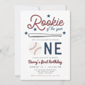 BARRY Rookie of the Year Baseball 1st Birthday Inv Invitation (Front)