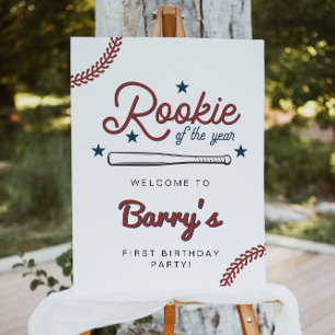 BARRY Rookie of the Year Baseball Birthday Welcome Foam Board