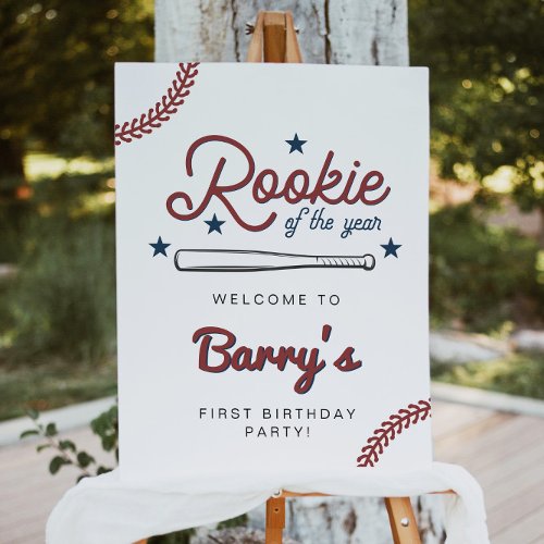 BARRY Rookie of the Year Baseball Birthday Welcome Foam Board