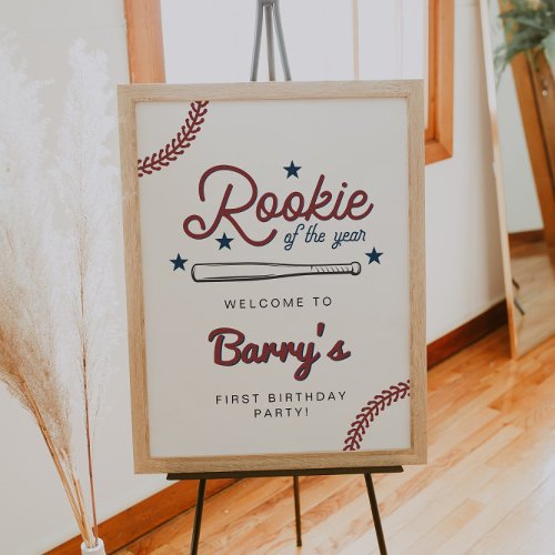 BARRY Rookie of the Year Baseball Birthday Welcome Poster