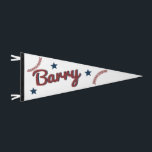 BARRY Rookie of the Year Baseball Name Sport Pennant Flag<br><div class="desc">This pennant banner features baseball themed graphics and a fun bubble script font. This pennant banner is perfect for decorating your favorite baseball player's room or for a rookie of the year birthday party.</div>
