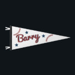 BARRY Rookie of the Year Baseball Name Sport Pennant Flag<br><div class="desc">This pennant banner features baseball themed graphics and a fun bubble script font. This pennant banner is perfect for decorating your favorite baseball player's room or for a rookie of the year birthday party.</div>