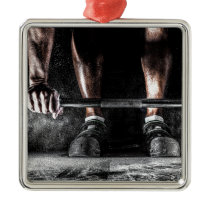 Bars and Chalk - Weightlifting Print Metal Ornament Bars and Chalk - Weightlifting Print Metal Ornament