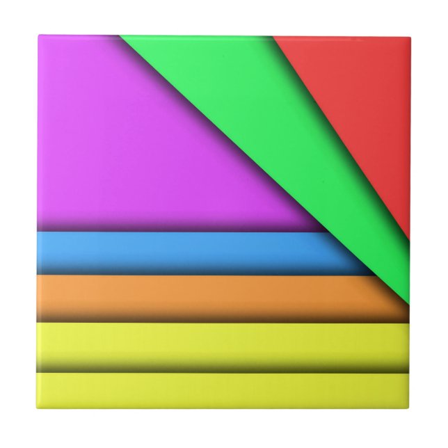 Bars of Color Ceramic Tile (Front)