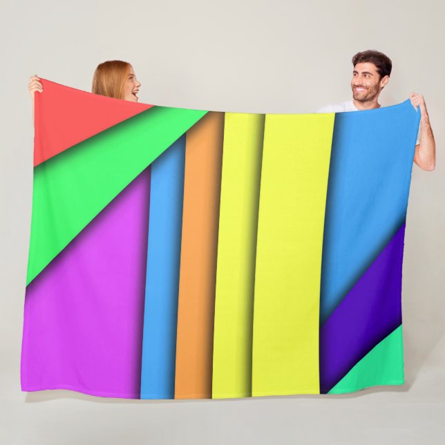 Bars of Color Fleece Blanket (In Situ)