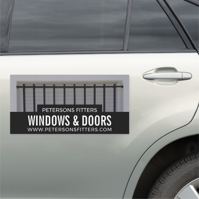 Bars & Shutters, Window & Door Fitter Company Car Magnet (In Situ)