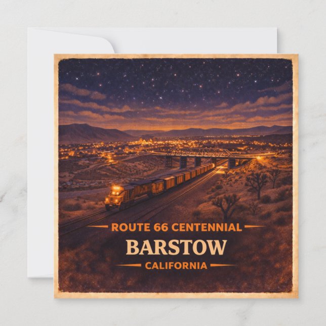 Barstow Centennial Desert Train Glow Card (Front)