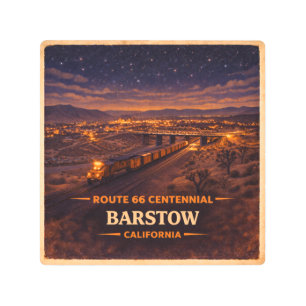 Barstow Centennial Desert Train Glow Metal Print