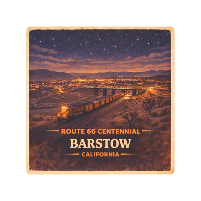 Barstow Centennial Desert Train Glow Metal Print (Front)