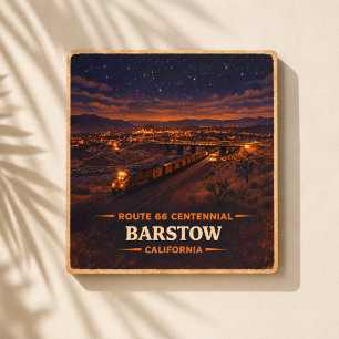 Barstow Centennial Desert Train Glow Metal Print