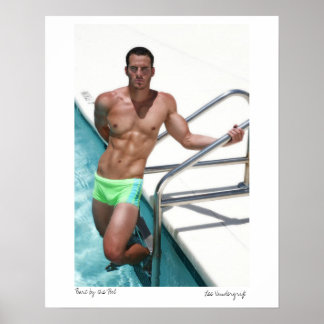 Bart-4771, Bart by the Pool, Lee Vandergrift Poster
