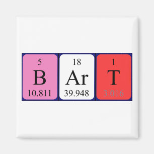 Bart periodic table name magnet