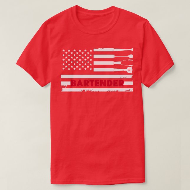 Bartender American Flag 2022 T-Shirt (Design Front)