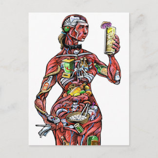 Bartender Anatomy (female) Postcard