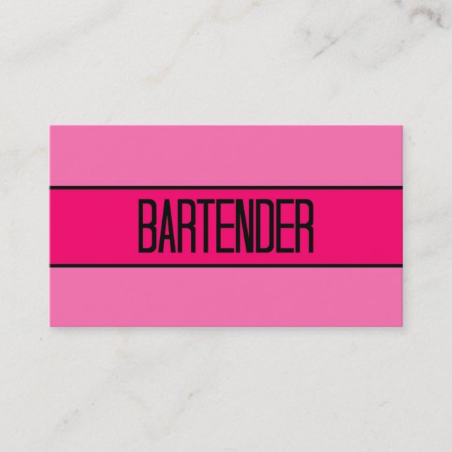 Bartender Baby and Hot Pink Business Card (Front)