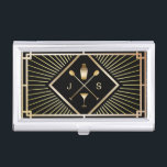 Bartender Bar Club Modern Gold Art Deco Business Card Case<br><div class="desc">Bartender Bar Club Modern Gold Art Deco Business Card Holder.</div>