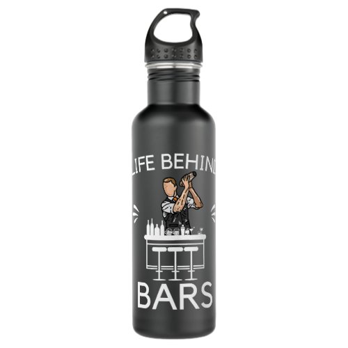 Bartender Barman Life Behind Bars Funny Bartender  Stainless Steel Water Bottle