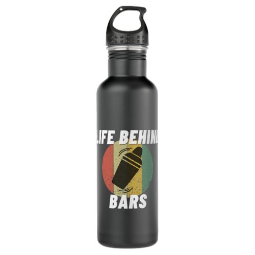 Bartender Barman Life Behind Bars Quote Funny Bart Stainless Steel Water Bottle