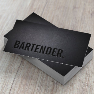 Bartender Bold Text Minimalist Wine Business Card
