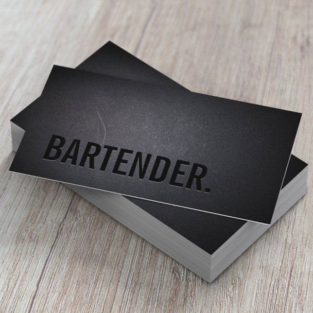 Bartender Bold Text Minimalist Wine Business Card (Creator Uploaded)