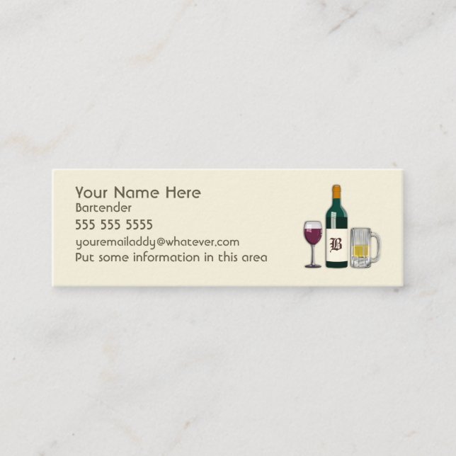 Bartender Bone Mini Business Card (Front)