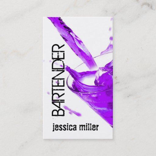 Customizable Bartender Business Card