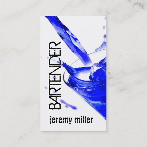 Customizable Bartender Business Card