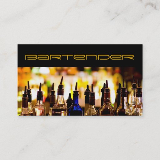 Customizable Bartender Business Card