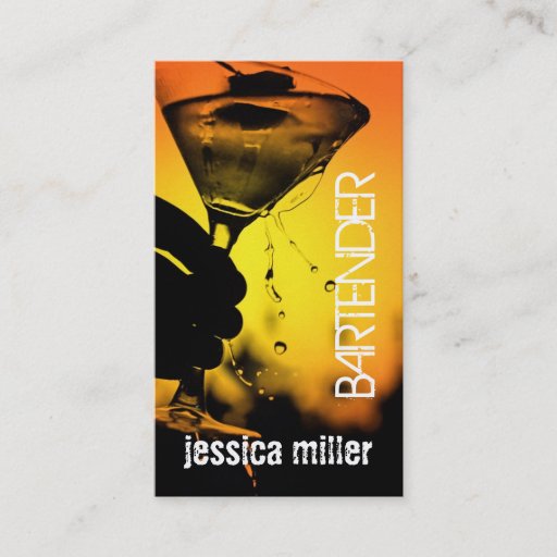 Customizable Bartender Business Card
