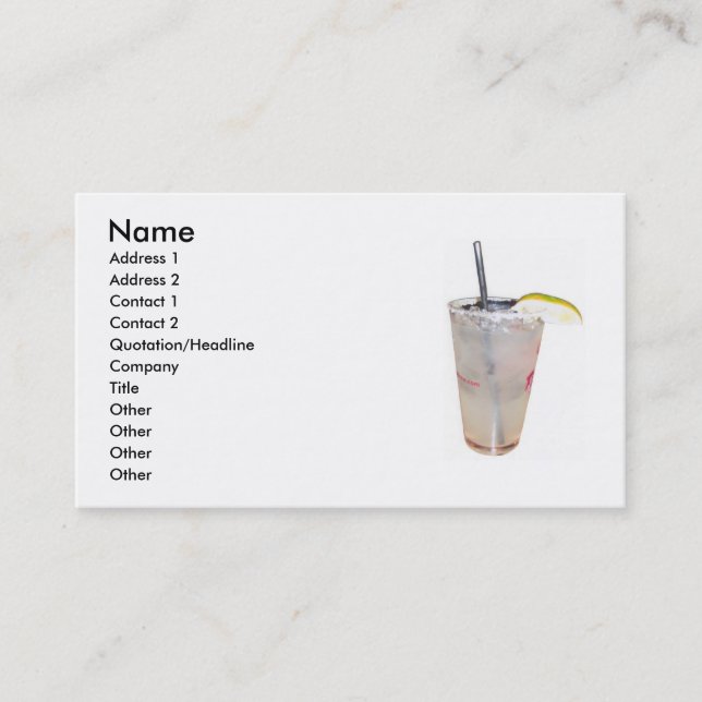 Bartender business card (Front)