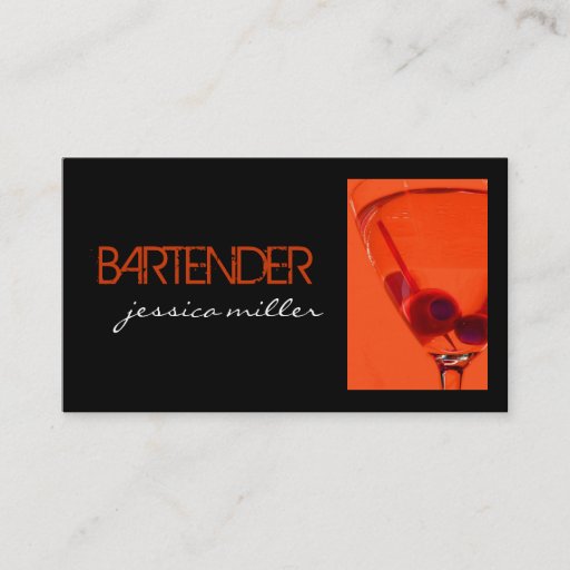 Customizable Bartender Business Card