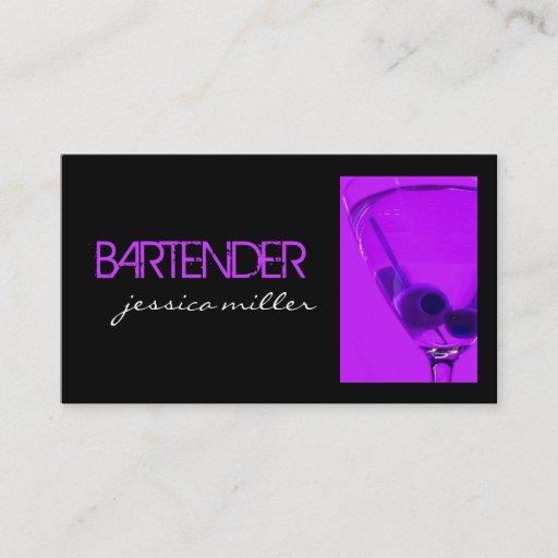 Customizable Bartender Business Card