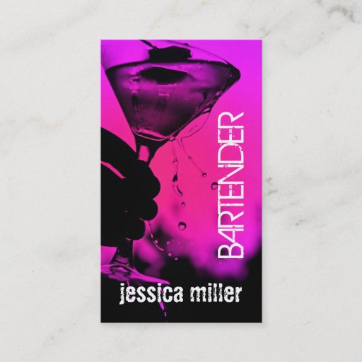 Customizable Bartender Business Card