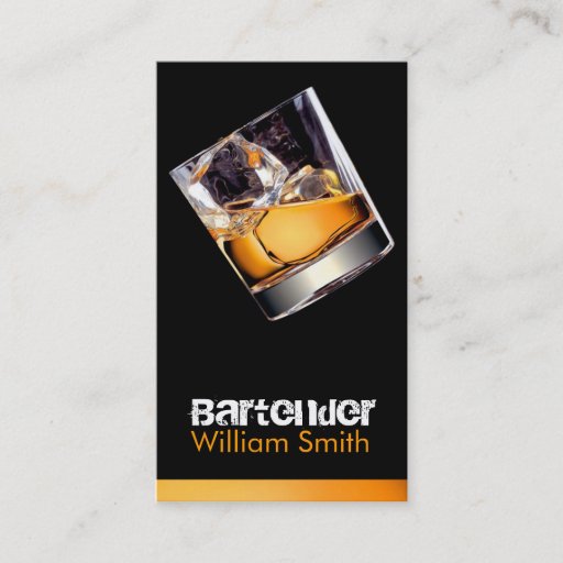 Customizable Bartender Business Cards