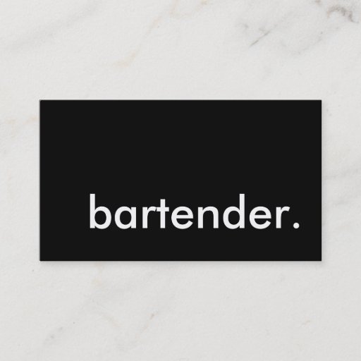Customizable bartender. business cards
