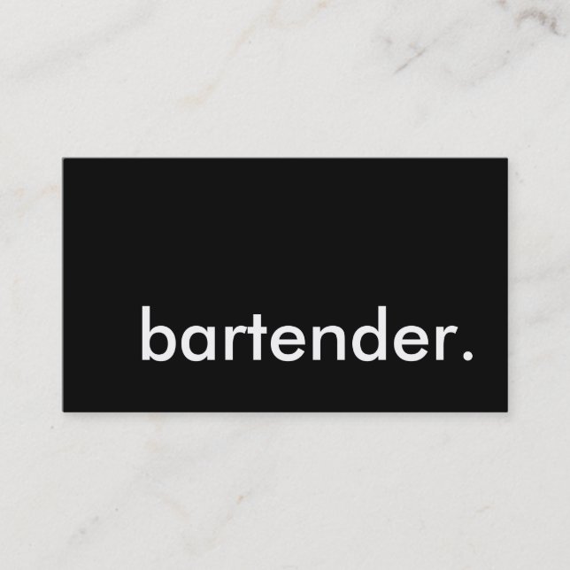 bartender. business card (Front)