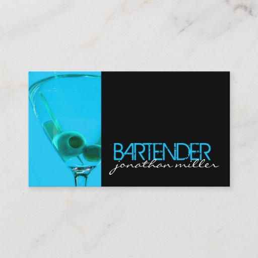 Customizable Bartender Business Card