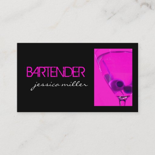 Customizable Bartender Business Card