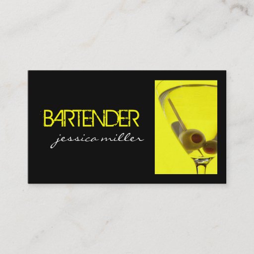 Customizable Bartender Business Card