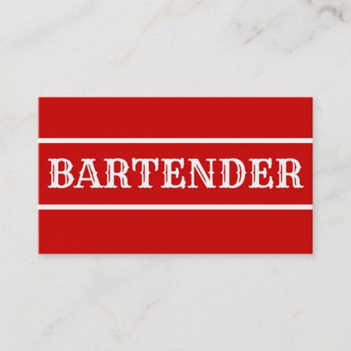 Bartender Business Card