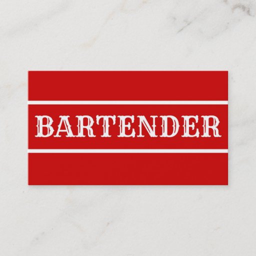 Customizable Bartender Business Card