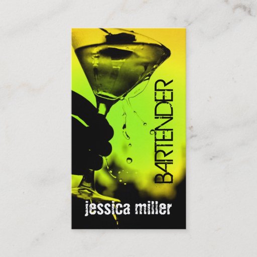 Customizable Bartender Business Card
