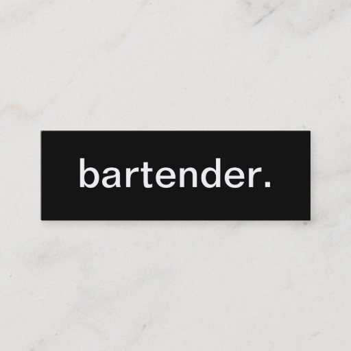 Customizable Bartender Business Card