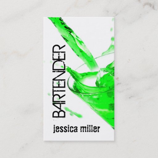 Customizable Bartender Business Card