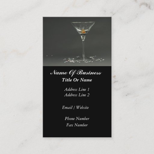 Customizable Bartender Business Card