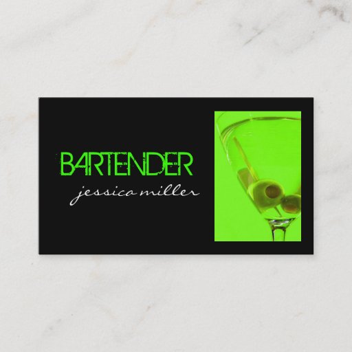 Customizable Bartender Business Card