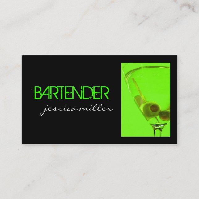 Bartender Business Card (Front)