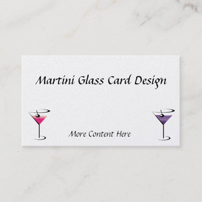 Bartender Business Card Martini Glasses (Front)