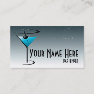 Bartender Business Card Martini Logo