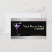 Bartender Business Card Purple Martini Logo (Front/Back)